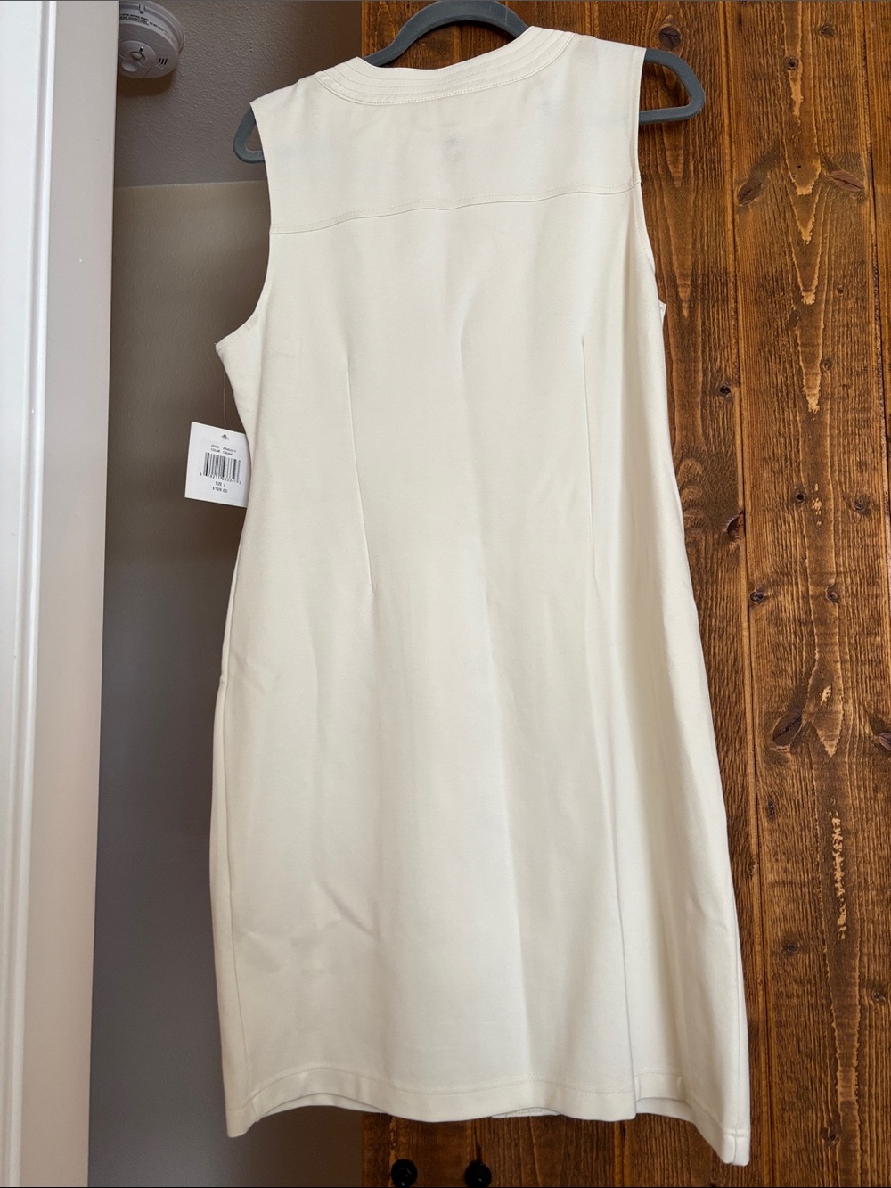 Ellen Tracy Cream Sleeveless Zip-Front Shift Dress - Picture 4 of 6